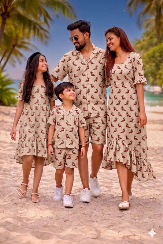 Family Twinning Vacation Collection | Soft Handblock Cotton Dresses &Mens Cordset for Entire Family | Infant to 8XL
