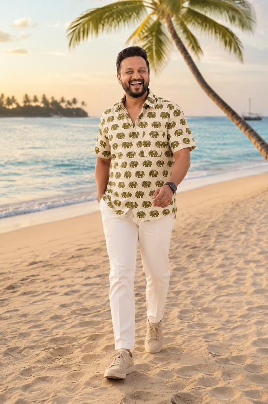 Men’s Pure Cotton Handblock Shirts – Comfortable & Sustainable