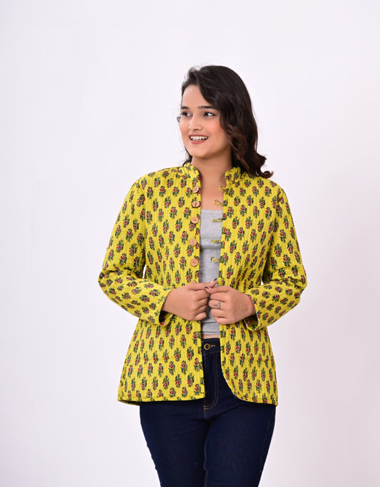 Jaipuri Quilted Reversible Cotton Winter Jacket | Custom Prints | Sizes XXS–7XL | House of the Handblock