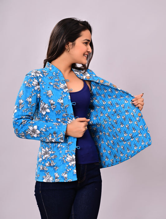 Jaipuri Quilted Reversible Cotton Winter Jacket | Custom Prints | Sizes XXS–7XL | House of the Handblock