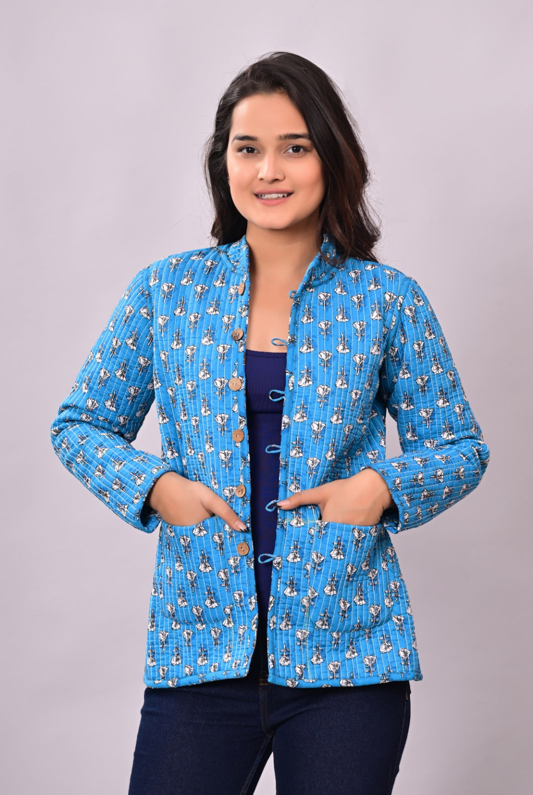 Jaipuri Quilted Reversible Cotton Winter Jacket | Custom Prints | Sizes XXS–7XL | House of the Handblock