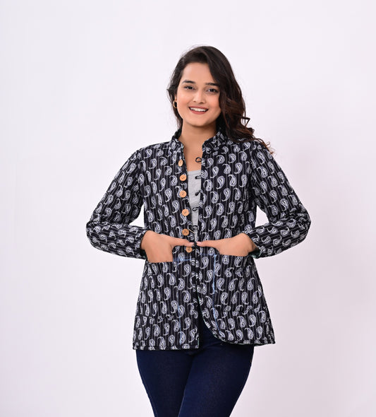Jaipuri Quilted Reversible Cotton Winter Jacket | Custom Prints | Sizes XXS–7XL | House of the Handblock