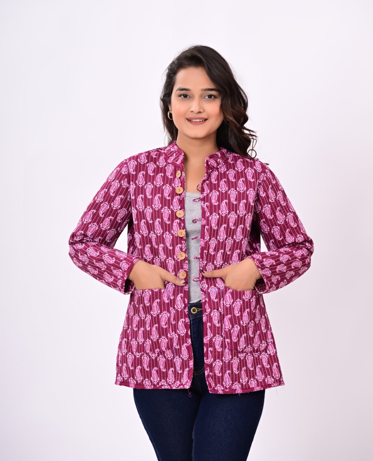Jaipuri Quilted Reversible Cotton Winter Jacket | Custom Prints | Sizes XXS–7XL | House of the Handblock