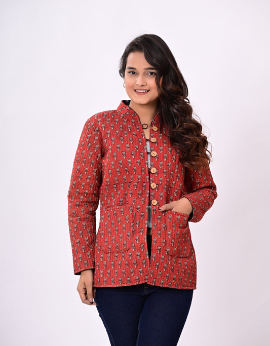 Jaipuri Quilted Reversible Cotton Winter Jacket | Custom Prints | Sizes XXS–7XL | House of the Handblock