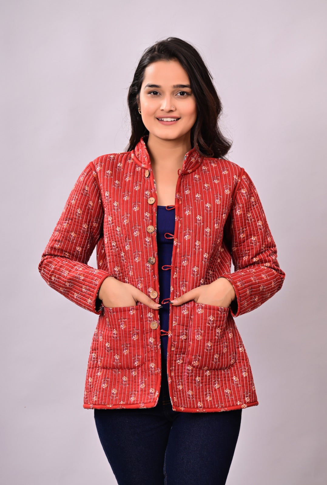 Jaipuri Quilted Reversible Cotton Winter Jacket | Custom Prints | Sizes XXS–7XL | House of the Handblock