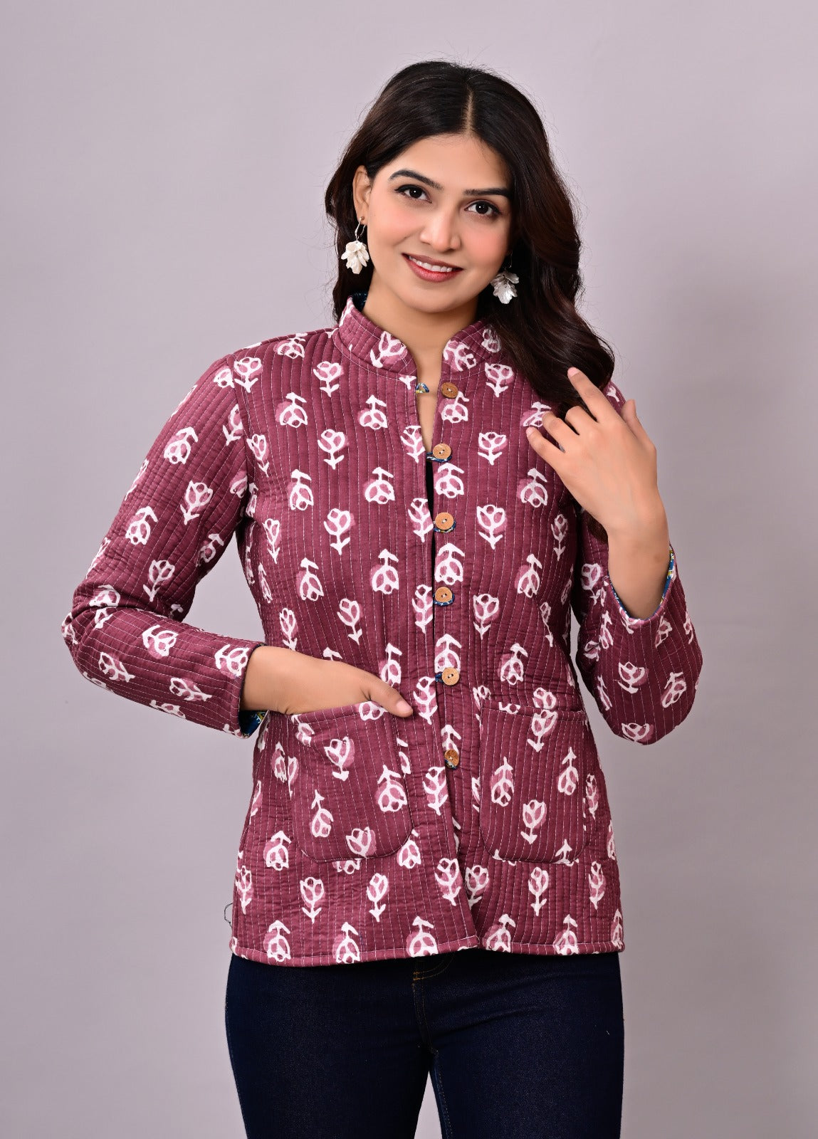 Jaipuri Quilted Reversible Cotton Winter Jacket | Custom Prints | Sizes XXS–7XL | House of the Handblock