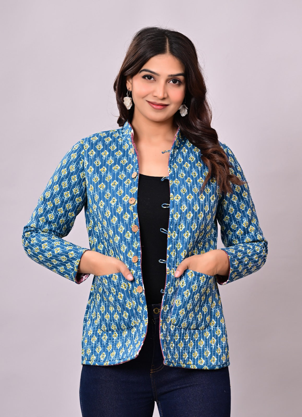 Jaipuri Quilted Reversible Cotton Winter Jacket | Custom Prints | Sizes XXS–7XL | House of the Handblock