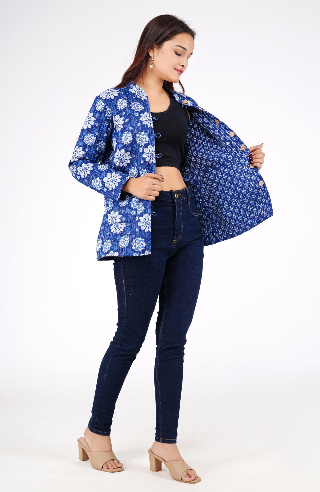 Jaipuri Quilted Reversible Cotton Winter Jacket | Custom Prints | Sizes XXS–7XL | House of the Handblock