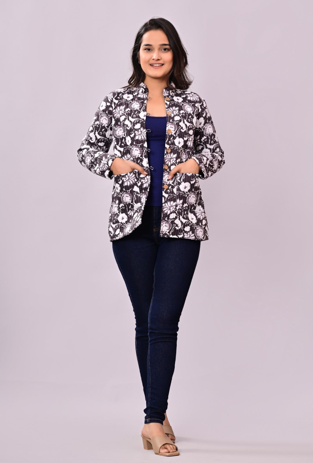 Jaipuri Quilted Reversible Cotton Winter Jacket | Custom Prints | Sizes XXS–7XL | House of the Handblock
