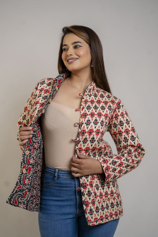 Jaipuri Quilted Reversible Cotton Winter Jacket | Custom Prints | Sizes XXS–7XL | House of the Handblock