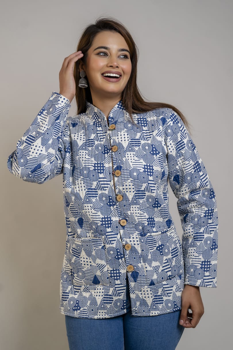 Jaipuri Quilted Reversible Cotton Winter Jacket | Custom Prints | Sizes XXS–7XL | House of the Handblock