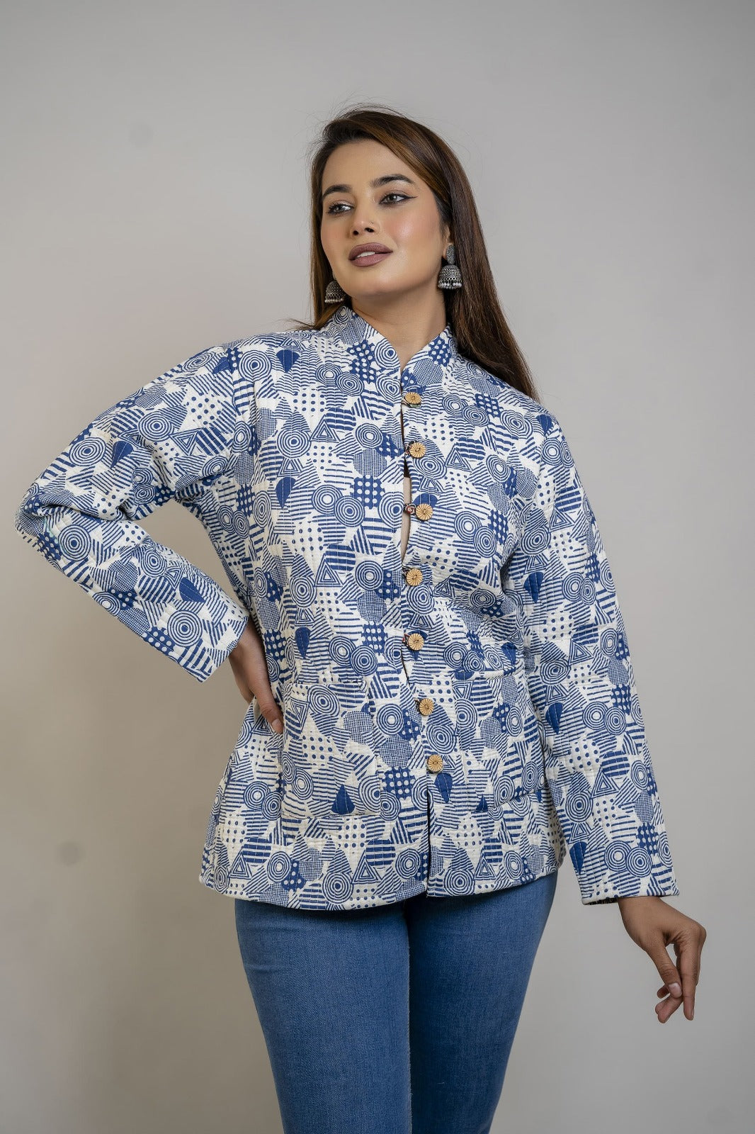 Jaipuri Quilted Reversible Cotton Winter Jacket | Custom Prints | Sizes XXS–7XL | House of the Handblock