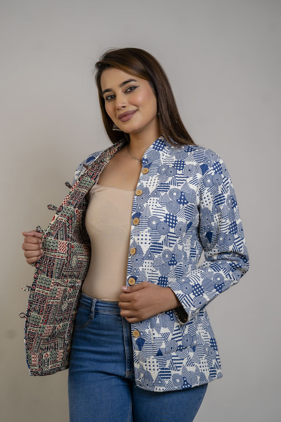 Jaipuri Quilted Reversible Cotton Winter Jacket | Custom Prints | Sizes XXS–7XL | House of the Handblock