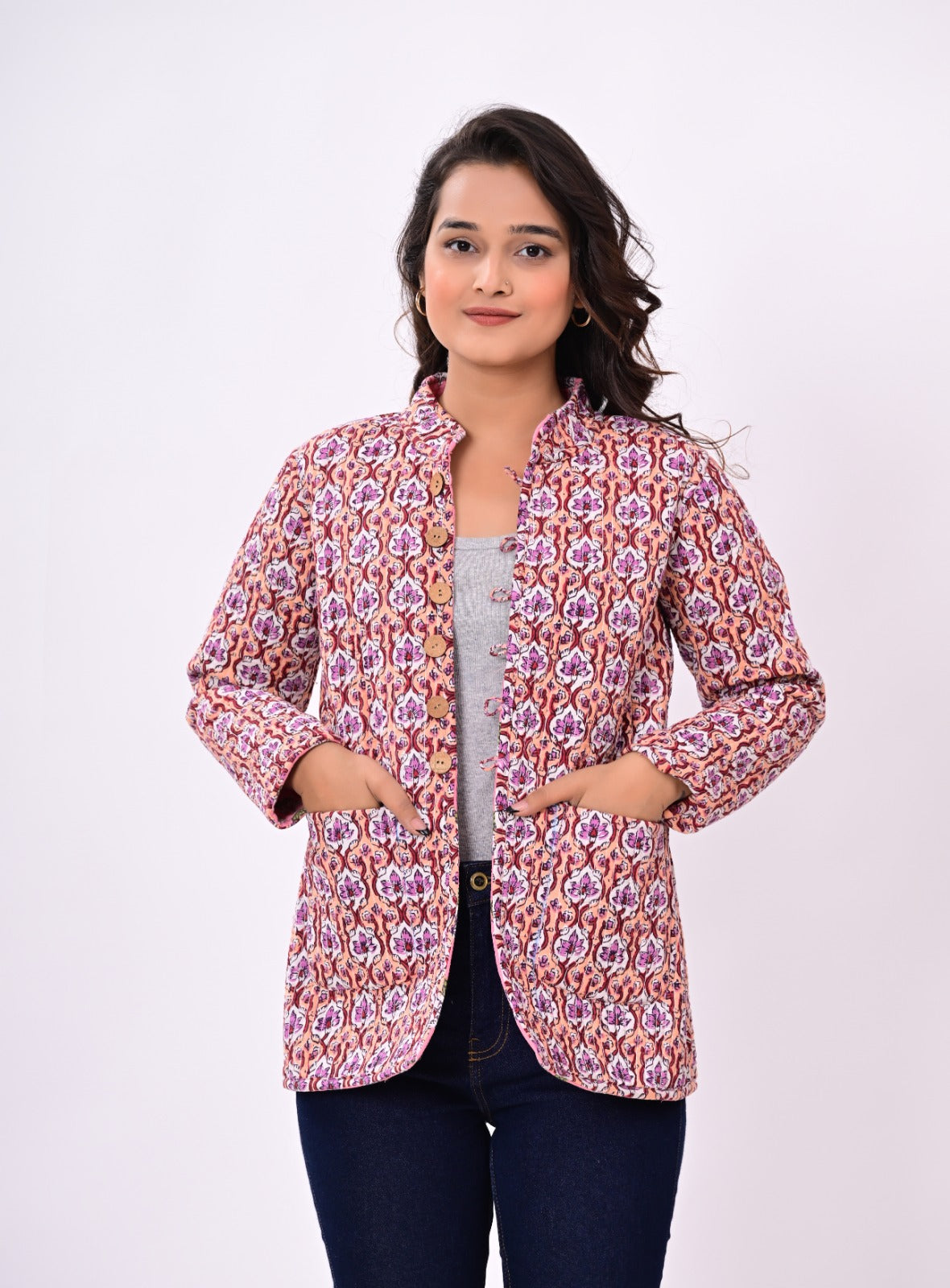 Jaipuri Quilted Reversible Cotton Winter Jacket | Custom Prints | Sizes XXS–7XL | House of the Handblock