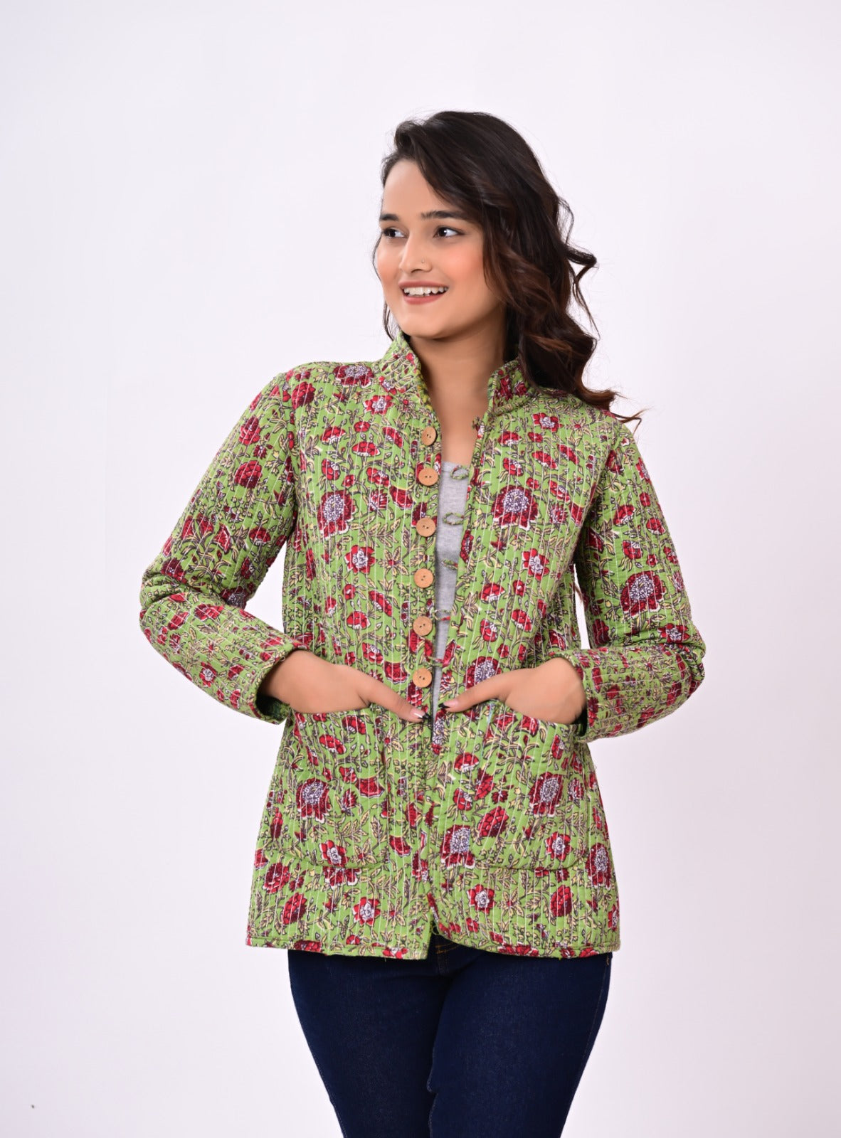 Jaipuri Quilted Reversible Cotton Winter Jacket | Custom Prints | Sizes XXS–7XL | House of the Handblock