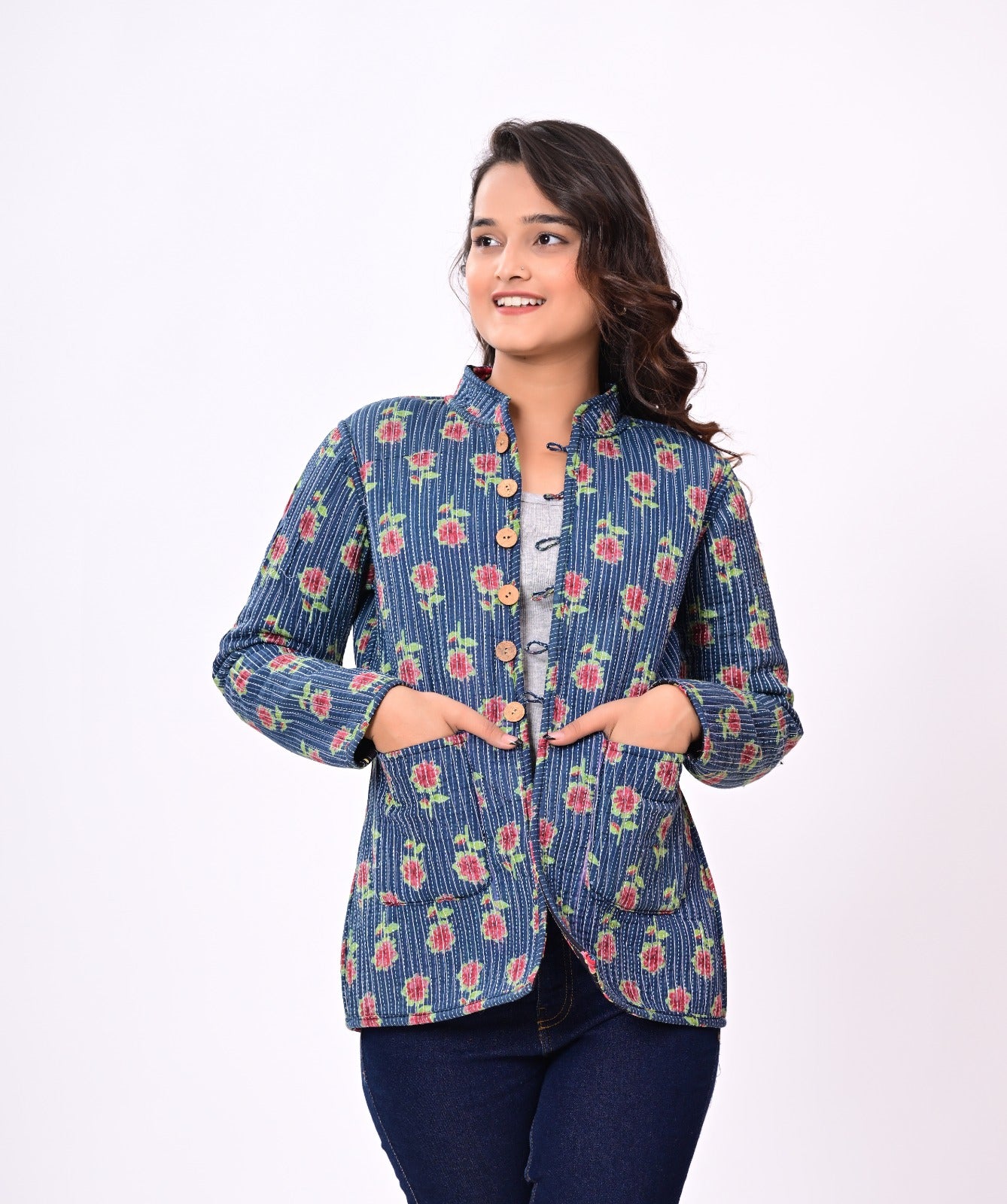 Jaipuri Quilted Reversible Cotton Winter Jacket | Custom Prints | Sizes XXS–7XL | House of the Handblock