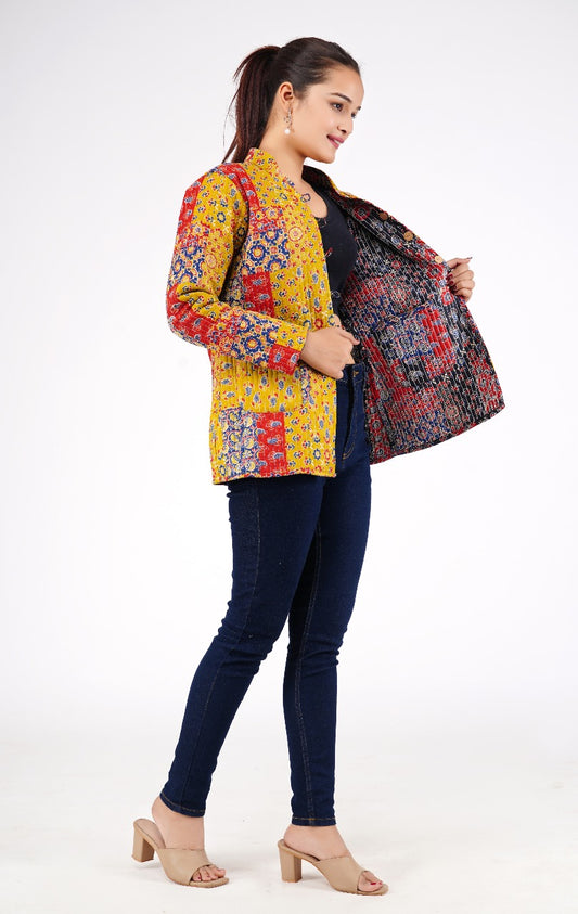 Jaipuri Quilted Reversible Cotton Winter Jacket | Custom Prints | Sizes XXS–7XL | House of the Handblock