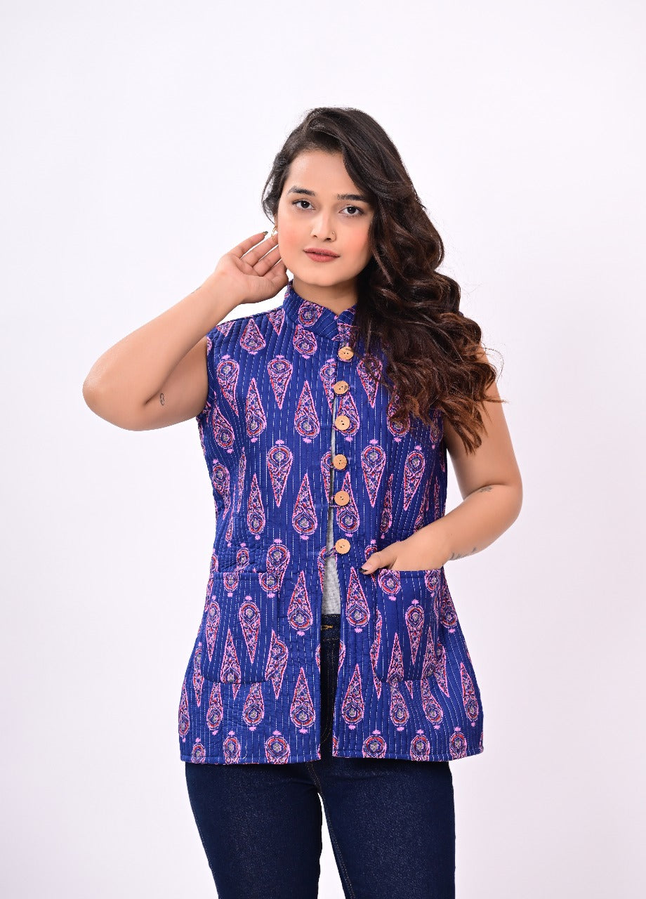 Jaipuri Quilted Reversible Cotton Winter Jacket | Custom Prints | Sizes XXS–7XL | House of the Handblock