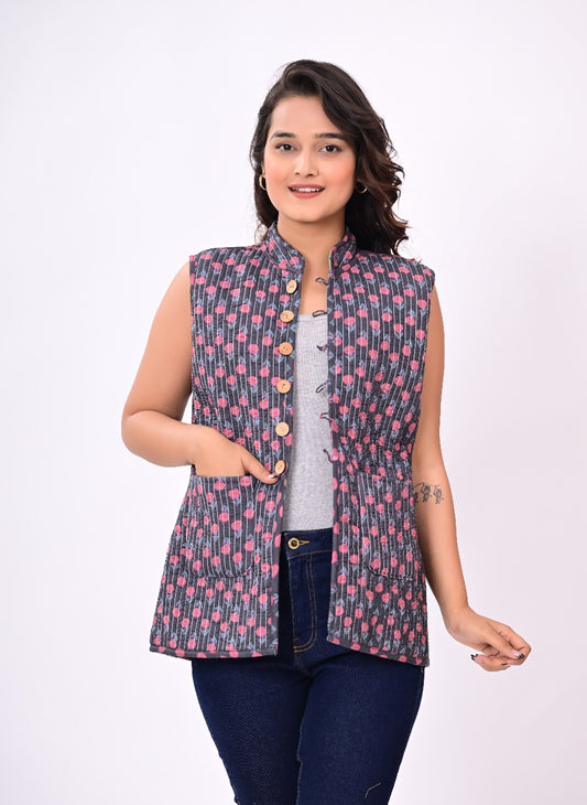 Jaipuri Quilted Reversible Cotton Winter Jacket | Custom Prints | Sizes XXS–7XL | House of the Handblock