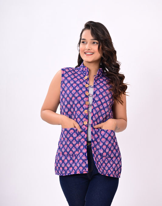 Jaipuri Quilted Reversible Cotton Winter Jacket | Custom Prints | Sizes XXS–7XL | House of the Handblock