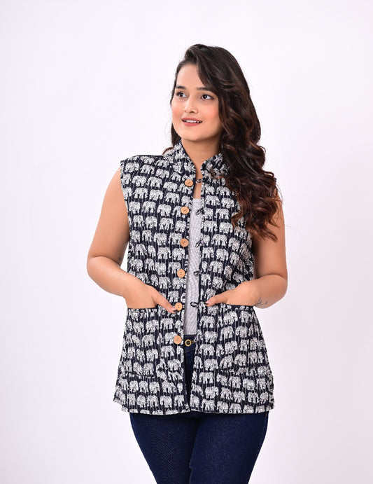 Jaipuri Quilted Reversible Cotton Winter Jacket | Custom Prints | Sizes XXS–7XL | House of the Handblock
