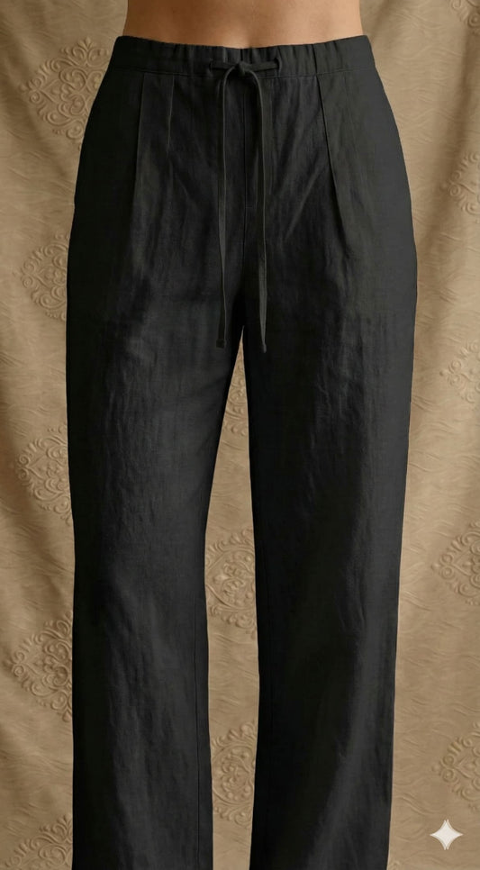 Pure Cotton Flex Linen Plazo Pants | Perfect Fit with Side Pockets | Gen-Z Comfort Wear – House of the Handblock