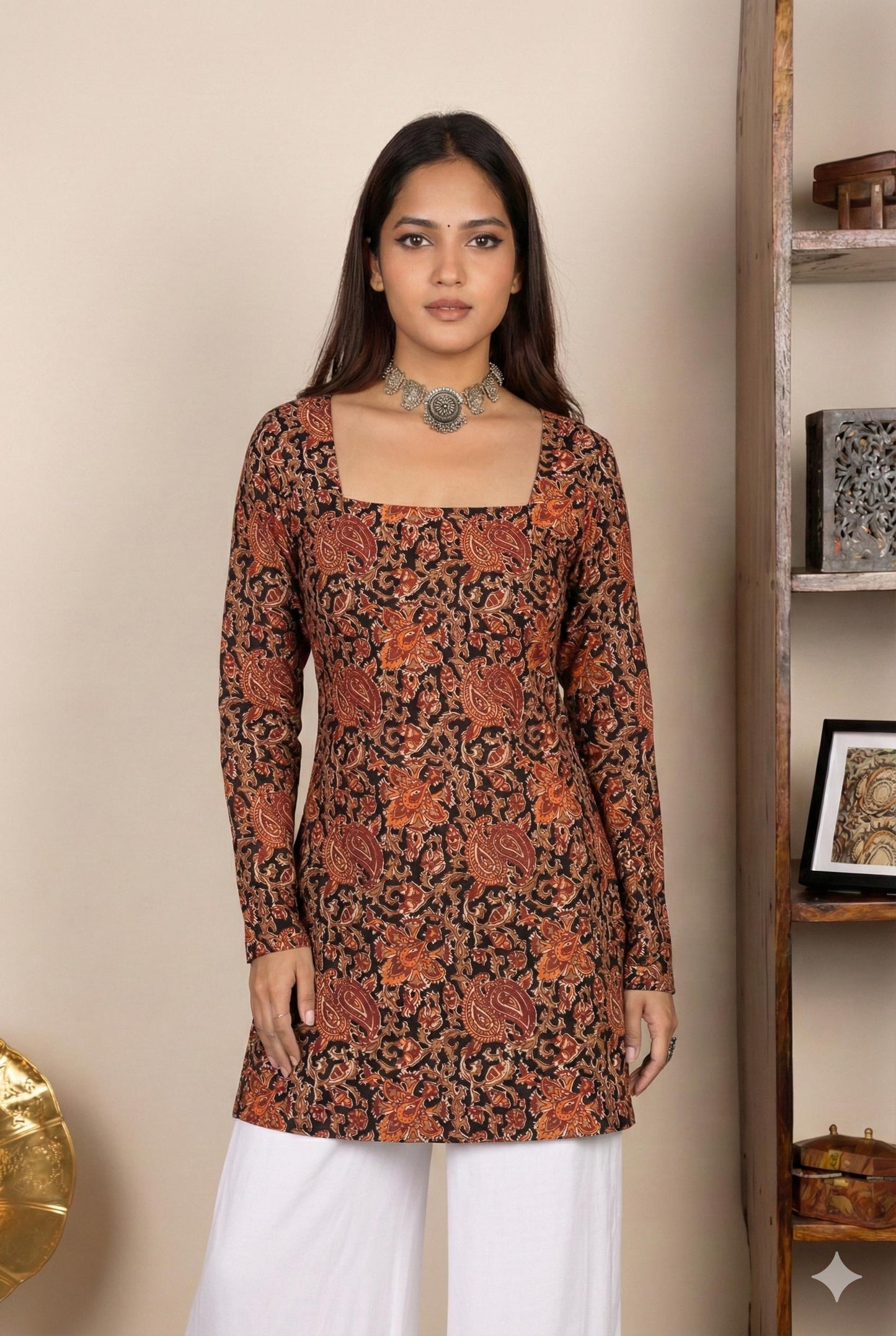 Corset Style Full-Sleeveless Handblock Cotton Kurta | House of the Handblock