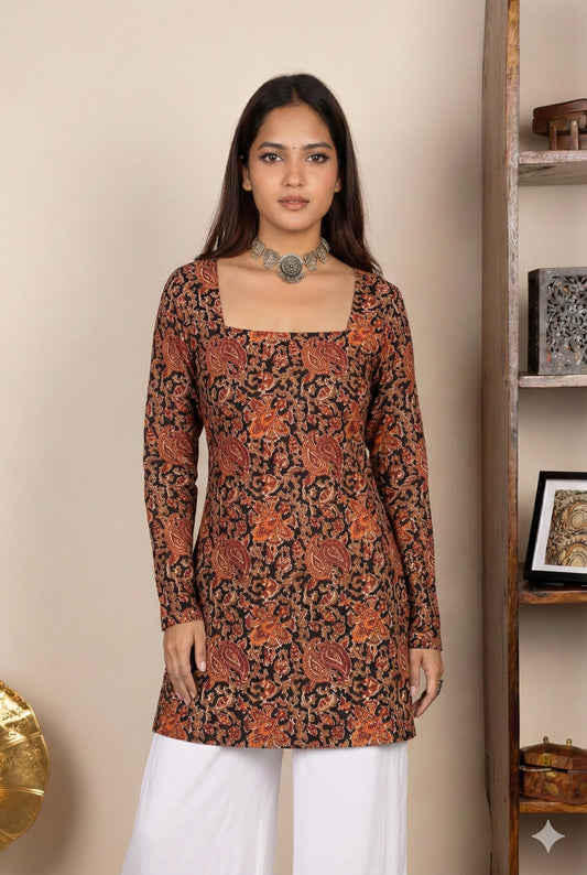 Corset Style Full-Sleeveless Handblock Cotton Kurta | House of the Handblock